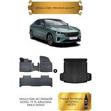 Sare Tuning Togg Sedan Yeni T10F 2025 Sonrası Araca Özel Havuzlu Paspas Takımı ve Bagaj Havuzu (Hediyeli) - Siyah