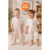 Sarebaby Yazlık Uyku Tulumu Seti 0.5 Tog 2'li %100 Doğal Pamuk Bej Rengi