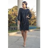 sarebutik Siyah Pul Payet Büyük Beden Abiye Elbise