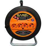 Sarel Termal Sigortalı 3*1.5 Mm^2 20 mt Makaralı Uzatma Kablosu - Siyah