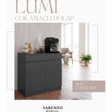 Sarenzo Lumi Çok Amaçlı Dolap Mutfak Dolabı Kahve Köşesi (Antrasit)