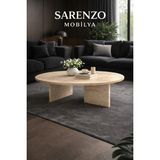 Sarenzo Mobilya Sarenzo Orta Sehpa Traverten (Mermer Desenli) - Traverten,Renkli