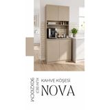 Sarenzo Nova 90x210 cm Çok Amaçlı Dolap Kahve Köşesi Mutfak Düzenleyici Kum Beji