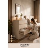 Sarenzo Vera 4 Çekmeceli Şifonyer Modern Yatak Odası Şifonyeri Kum Beji