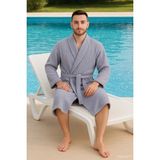 Saret Home Pamuk Bornoz , Sal Yaka Bukle , Otel Bornoz , Spa ve Hamam Bornoz - 2XL - Lila