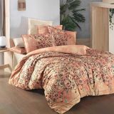 Sarev Astra V1 Fancy Poplin Çift Kişilik 200x220 cm Taba Nevresim Takımı