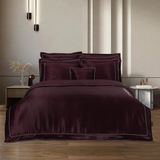 Sarev Clio %100 Ipek Saten Bordo Çift Kişilik Nevresim Takımı - 200 x 220 cm