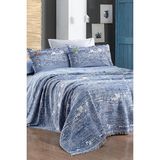 Sarev Darcia Indigo Çift Kişilik Pamuk Ipliği Boyalı Pike Takımı - Renkli - 200 x 220 cm