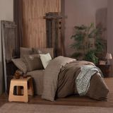 Sarev Ederlezi King Size (Battal Boy) %100 Pamuk Flanel (Pazen) Nevresim Takımı Mocha - 001-Renkli - 240 x 220 cm