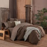 Sarev Ederlezi Tek Kişilik %100 Pamuk Flanel (Pazen) Nevresim Takımı Mocha - 001-Renkli - 180 x 220 cm