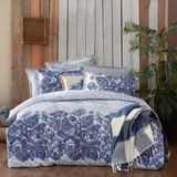 Sarev Elfida Çift Kişilik %100 Pamuk Flanel (Pazen) Nevresim Takımı Mavi - 001-Renkli - 200 x 220 cm