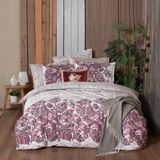Sarev Elfida King Size (Battal Boy) %100 Pamuk Flanel (Pazen) Nevresim Takımı Pembe - 001-Renkli - 240 x 220 cm