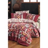 Sarev Gilya Bordo King Size (Battal Boy) %100 Pamuk Poplin Yıkamalı Çift Taraflı Nevresim Takımı - 240 x 220 cm