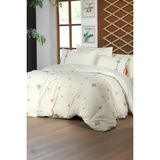 Sarev İdil %100 Pamuk Mood Comfort Ekru 200 x 220 cm Çift Kişilik Nevresim Takımı