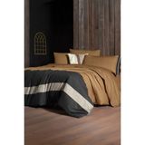 Sarev Loamy Taba Pamuk Fancy Poplin Çift Kişilik Nevresim Takımı - 200 x 220 cm