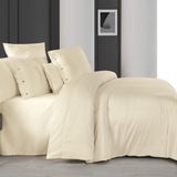 Sarev Monochrome Cream %100 Pamuk Saten ''300 Tc" Nevresim Takımı Tk V3 - 160 x 220 cm