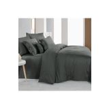 Sarev Monochrome Dark Grey%100 Pamuk Saten ''300 TC" Nevresim Takımı ÇK v9