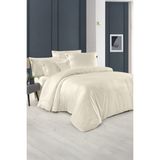 Sarev Monochrome Ekru Pamuk Saten King Size Nevresim Takımı - 240 x 220 cm