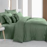 Sarev Monochrome Forest Green %100 Pamuk Saten ''300 Tc" Nevresim Takımı Çk - Haki - 200 x 220 cm