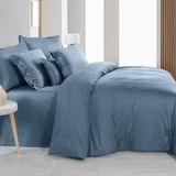 Sarev Monochrome Royal Blue %100 Pamuk Saten ''300 Tc" Nevresim Takımı Battal Boy-Mavi - 240 x 220 cm