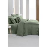 Sarev Monochrome Smoke Green Pamuk Saten Tek Kişilik Nevresim Takımı - 160 x 220 cm - Yeşil