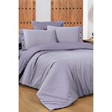 Sarev New Fancy Stripe Lila King Size Battal Boy %100 Pamuk Çizgili Nevresim Takımı