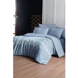 Sarev Sedona Mavi%100 Pamuk Fancy Poplin Çift Kişilik Nevresim Takımı