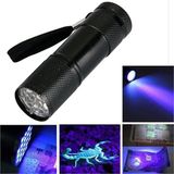 Sarfex 9 LED Ultraviyole Mor Işık El Feneri Kimlik Kontrol Cihazı Siyah Renkli Fonksiyonel