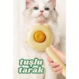 SARFEX Kedi Köpek Tüy Toplama Tarama Otomatik Temizlenen Tuşlu Kulak Şekilli Fırça