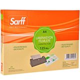 Sarff 125 Mikron Şeffaf 155mmx216mm 100 Adet Laminasyon Filmi