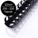 Sarff 22 mm Plastik Siyah 200-220 Yaprak Kapasiteli 50'li Spiral