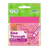 Sarff Hopax Stickn 21711 Yapışkanlı Not Kağıdı Yarı Saydam 50 Yaprak 76X76 Mm Neon Pembe
