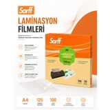 Sarff Laminasyon Filmi 125 Mikron A4 100'lü Kutu (216 x 303 mm)