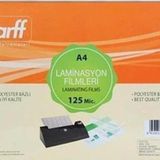 Sarff Laminasyon Filmi Sicak A4 125 Micron Laminasyon Filmi (100 Lu Paket)