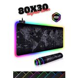 Sarftech 80X30 Rgb Dünya Desenli Mouse Pad Led Işıklı Su Geçirmez Dünya Desen Gaming Mousepad 80X30