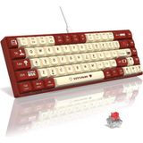 Sarftech AK680 %60 Boy Yazılım Uygulamalı Hot-Swap Kablolu Gaming Klavye Switch Hediyeli Oyuncu Klavyesi - Red Switch