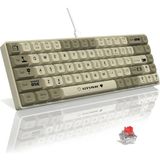 Sarftech AK680 %60 Boy Yazılım Uygulamalı Hot-Swap Kablolu Gaming Klavye Switch Hediyeli Oyuncu Klavyesi - Yeşil Red Switch