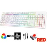 Sarftech Beyaz Rgb Mavi Switch Q Gaming Tam Mekanik Kablolu Oyuncu Klavyesi K50 Bkb4 - Red Switch