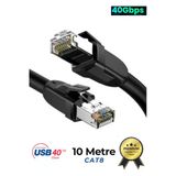 Sarftech Cat8 10 Metre Premium Süper Yüksek Hızlı Ethernet Kablosu 40 Gigabit/S 2000Mhz Metal Zırhlı Rj45 Lan Kablo