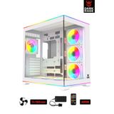 Sarftech Darkrage Beyaz 700W 80Plus 7x120mm Fanlı ARGB Tuş + Kontrolcülü Gaming Oyuncu Bilgisayar Kasası