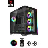 Sarftech Darkrage Siyah RGB 7 Fanlı 7x120mm Kumanda + Tuş RGB Kontrollü 1x Type-C 2x Usb Gaming Akvaryum Kasa