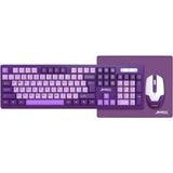 Sarftech Kablosuz 3in1 Set Ergonomik Klavye Mouse Mousepad Set -2.4ghz USB Alıcılı Sessiz Klavye Seti - Mor