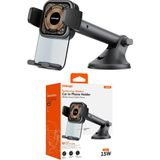 Sarftech Lws6 15W Kablosuz Hızlı Şarjlı Vantuzlu Araç Içi Telefon Tutucu - Şeffaf Gövdeli, 360 Derece Dönebilen Cam ve Torpido Uyumlu Tutucu - Siyah