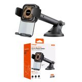 Sarftech Lws6 15W Kablosuz Hızlı Şarjlı Vantuzlu Araç İçi Telefon Tutucu - Şeffaf Gövdeli, 360 Derece Dönebilen Cam Ve Torpido Uyumlu Tutucu