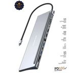 Sarftech Metal 12in1 Usb-c Type-C Çoklayıcı | 2x 4K HDMI,100W PD, RJ45 3xUSB Kart Girişi ve Ses Dönüştürücü