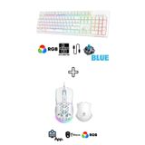 Sarftech Siyah Beyaz RGB Gaming Mekanik Makrolu Kablolu Oyuncu Klavye Mouse Seti