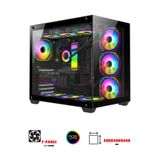 Sarftech Siyah Rgb 7x120mm Fanlı Gaming Bilgisayar Kasası Akvaryum Siyah Full Tower RGB Kasa