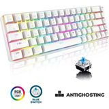 Sarftech T60 Beyaz Rgb Klavye Kablolu Gaming Oyuncu Klavyesi T60 - Blue Switch