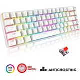 Sarftech T60 Beyaz Rgb Klavye Kablolu Gaming Oyuncu Klavyesi T60 - Red Switch