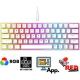 Sarftech T60 Kırmızı Switch Rgb Klavye Kablolu Gaming Oyuncu Klavyesi - Beyaz